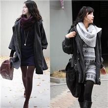 韩版女装毛呢泡泡袖翻领长袖中长款拉链大衣外套w001散厂家直销