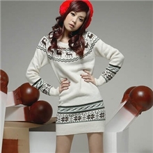 优质版2013秋冬新品韩版女士毛衣圣诞小鹿雪花图案针织衫修身毛衣