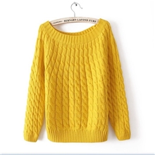 【伙拼】秋冬韩国毛衣麻花套头大码宽松加厚圆领复古针织衫批发