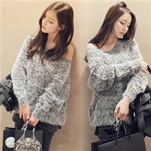 量大从优2013秋冬新款女装韩版马海毛毛衣宽松柔暖女装毛衣外套