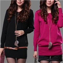 厂家批发秋装新款外贸韩版女装中长款女式针织衫打底衫套头毛衣