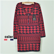 2013秋冬新款女式外贸针织连衣裙复古圆领修身加厚打底裙毛衣裙