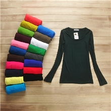 厂家正品秋季百搭修身中长款上衣莫代尔长袖打底衫圆领T恤衫女