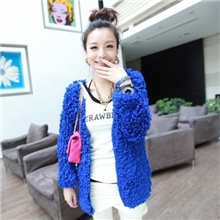 秋装新款毛衣外套荧光艳色毛毛手织毛毛圈圈气质毛茸茸中长款针织