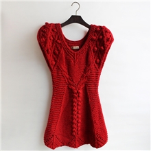 2013秋冬毛衣背心裙子连衣裙宽松大码手织麻花球粒粗棒针支持混批