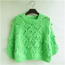 2013秋冬打底衫韩国代购原单手织毛衣韩版套头娃娃装宽松蝙蝠衫女