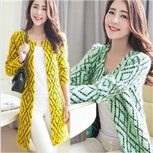 高品质秋冬款女装圆领柔软马海毛针织衫开衫毛衣女式外套