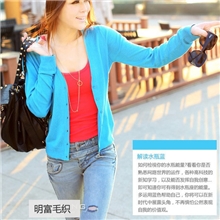 厂价直供秋装新款女装开衫长袖针织外套韩版带扣女式针织开衫