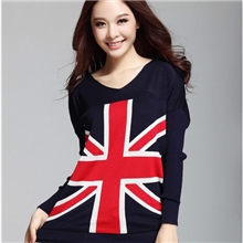 厂家直销秋装新品宽松大码米字针织衫蝙蝠衫长袖V领毛衣