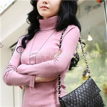 热销2013秋季新款韩版女式高领长袖T恤衫修身堆堆领打底衫批发