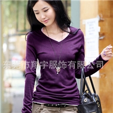 厂家直销秋季韩版女士打底衫长袖t恤时尚修身显瘦打底衫秋装批发