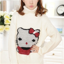 9元秋冬新款女式短款高领羊毛加厚毛衣