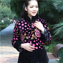 厂家直销冬季新款妈妈装保暖外套妈妈款上衣改良唐装量大从优