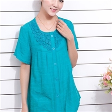 批发新品上衣中老年女装短袖夏装开衫妈妈装棉女T恤简约意开衫