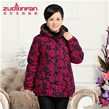 中老年女装带帽棉服妈妈装冬装棉衣外套中年棉袄老年人棉服加厚