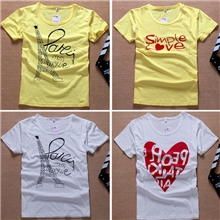 春装新款印花圆领T恤短袖女装收腰修身一件代发T恤批发