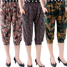 妈妈装夏装中老年女装灯笼裤哈伦裤花裤批发妈妈裤打底裤批发