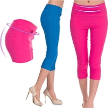 013夏装新款弹力糖果彩色休闲裤短裤七分裤女夏韩版显瘦马中裤子