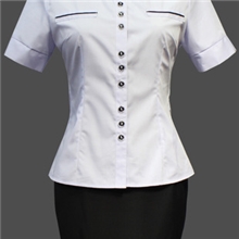 短袖套裙工作服职业装短袖V领九颗扣衬衫衬衫套裙