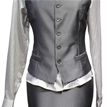 短袖立领荷叶仿真丝衬衫正装工作服批发定做马甲背心真丝衬衫