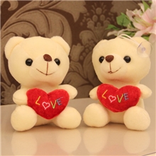 15CM新款抱心熊玩具熊毛绒玩具抓机娃娃批发