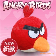 扬州厂家直销毛绒玩具愤怒的小鸟30CM时尚游戏公仔全套6只