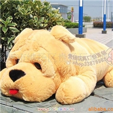 批发供应棕色小狗抱枕/头枕皱皮狗沙皮狗趴趴狗靠枕狗85CM