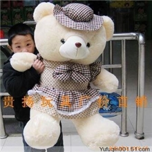 毛绒玩具卡通帽熊公主熊泰迪熊抱抱穿衣熊