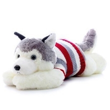 哈士奇毛绒玩具公仔布娃娃大号趴趴狗毛衣狗玩偶