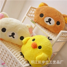 批发可爱毛绒玩具轻松熊超可爱小鸡暖手捂抱枕靠垫暖手手暖