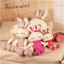 毛绒玩具批发唐装兔眯眼兔love兔碎花兔子公仔娃娃婚庆礼品
