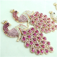 DIY手机壳美容材料包镶钻合金大孔雀七彩小凤凰合金饰品配件批