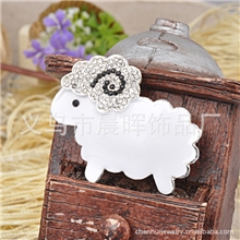 厂家现货可爱的小绵羊diy材料饰品美容配件银白苹果贴贴饰品批发
