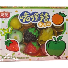 友芙不粘牙水果味啫喱糖水果新鲜糖(芒果草莓葡萄梨苹果)
