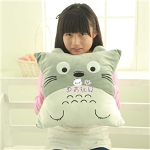 可爱龙猫公仔空调毯暖手抱枕被子两用靠垫抱枕创意生日礼物女生