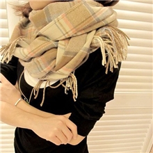 2012秋冬天女士羊绒毛线围脖披肩两用超长格子围巾批发