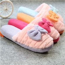 淘宝爆款厂家直销出口韩国蝴蝶结棉拖鞋家居室内地板软底拖