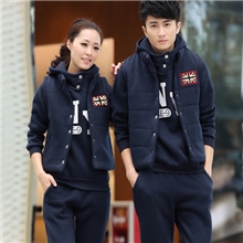 情侣装卫衣新款/加厚运动套装/三件套情侣套装/连帽休闲学生班服