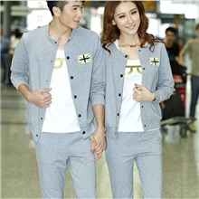 供应热卖优质版情侣套装情侣款运动服开衫情侣装长袖三件套混批