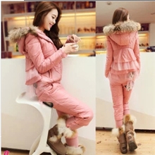 好质量女装2013新款羽绒棉套装三件套加厚休闲套装厂家直销