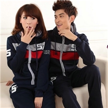 W3110秋冬休闲卫衣开衫外套情侣学生班服校服套装全套运动服批发