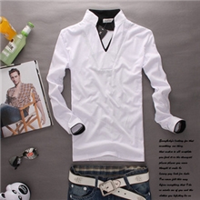 男装批发2012新时尚个性双立领男装t恤长袖T恤男t恤男