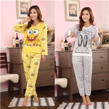 厂家直销批发淘宝网爆款春秋季睡衣牛奶丝长袖女士套装家居服