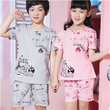 厂家直供儿童卡通家居服男童短袖睡衣女童套装6801春夏款童装