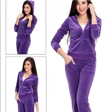 包邮！天鹅绒运动套装女装春秋卫衣套装韩版女款休闲运动服