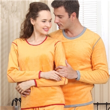 厂家直销全贴片黄金甲加绒加厚保暖内衣女男士套装超厚黄金绒