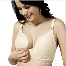 批发纯棉哺乳文胸产后孕妇内衣前开扣无钢圈无钢托喂奶文胸