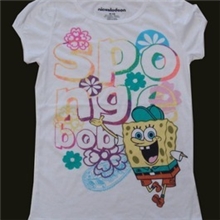 外贸童装海绵宝宝/面料柔软轻薄中大童短袖T恤/