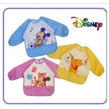 外单音乐款防水反穿衣儿童口水衣儿童吃饭衣迪思妮卡通罩衣