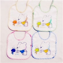 依洁卡拉款纯棉防水系带可爱卡通印花围嘴围兜宝宝婴儿肚兜口水巾